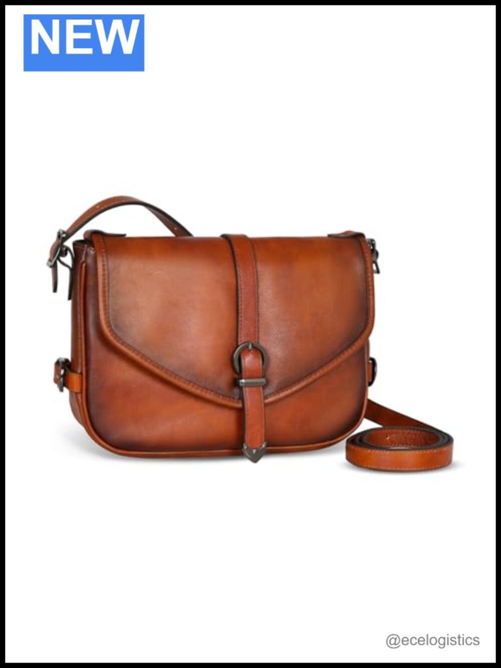 Genuine Leather Crossbody Bag for Women - Lightweight Medium Shoulder Purse